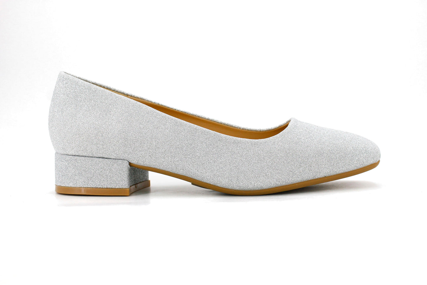 Tacón Brillo Plateado