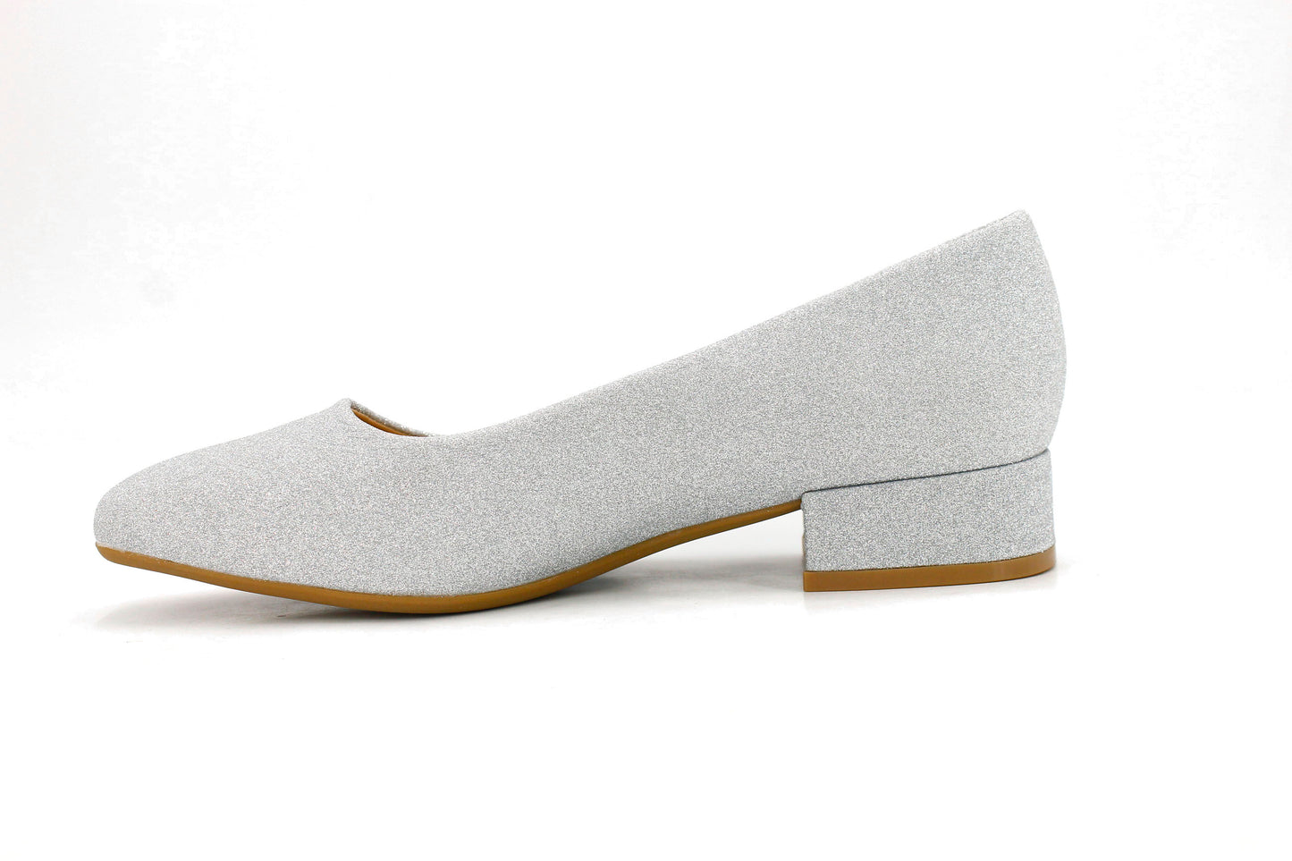 Tacón Brillo Plateado