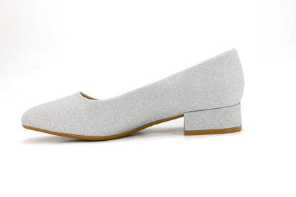 Tacón Brillo Plateado