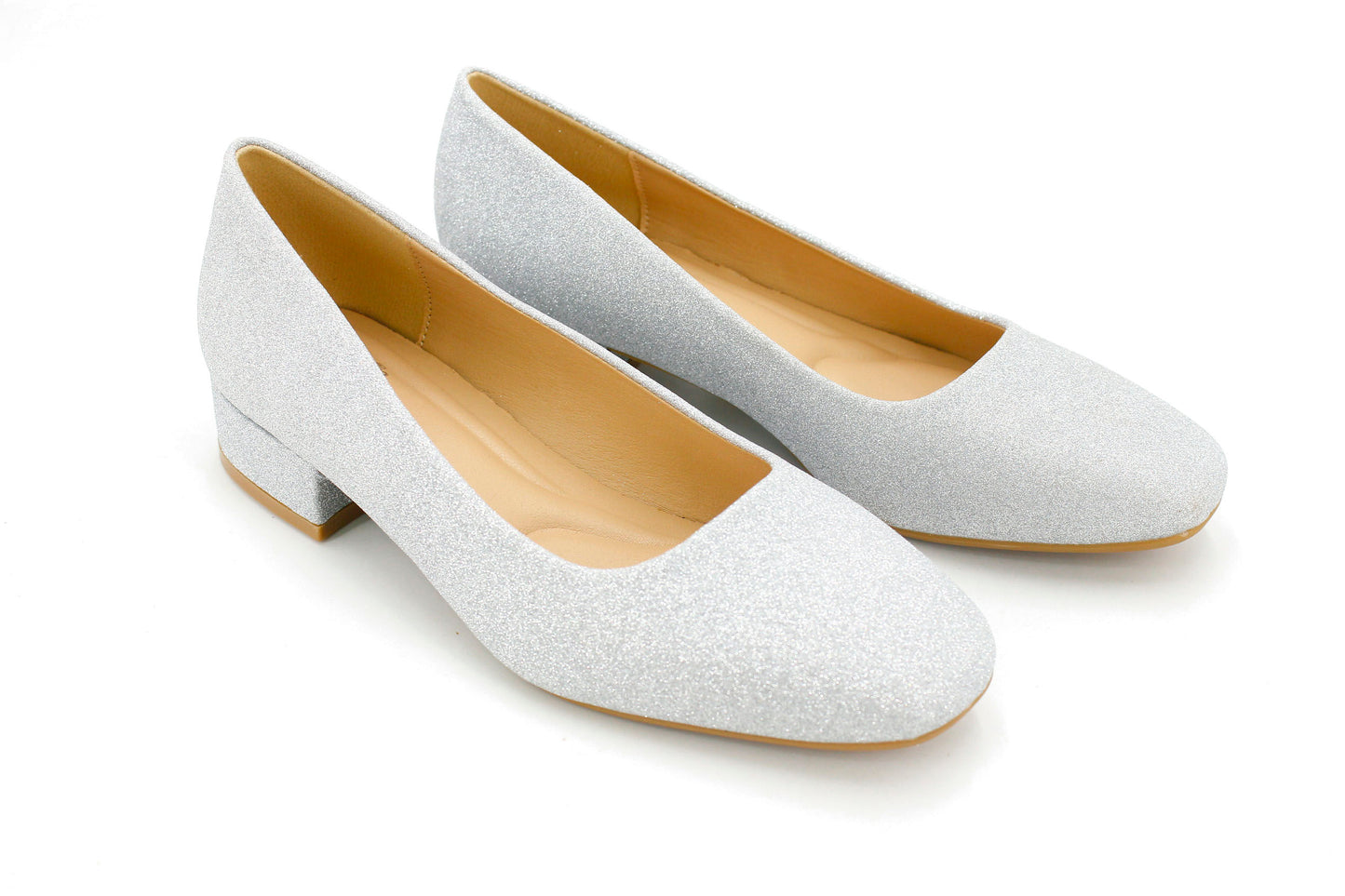 Tacón Brillo Plateado