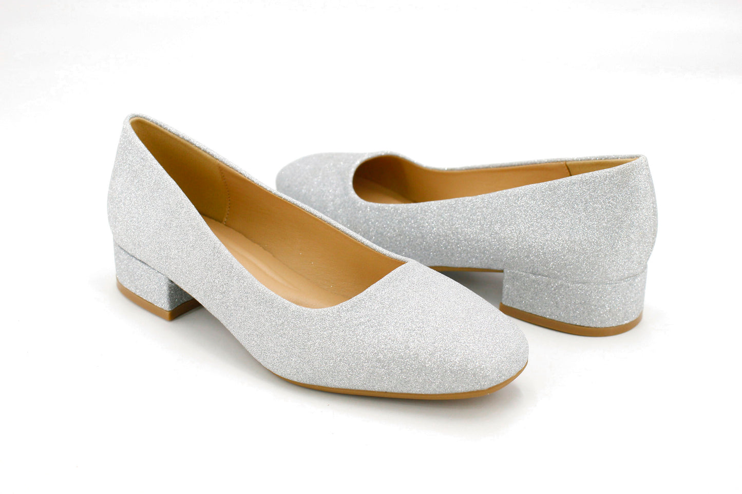 Tacón Brillo Plateado