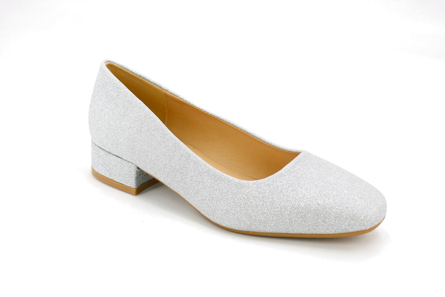 Tacón Brillo Plateado