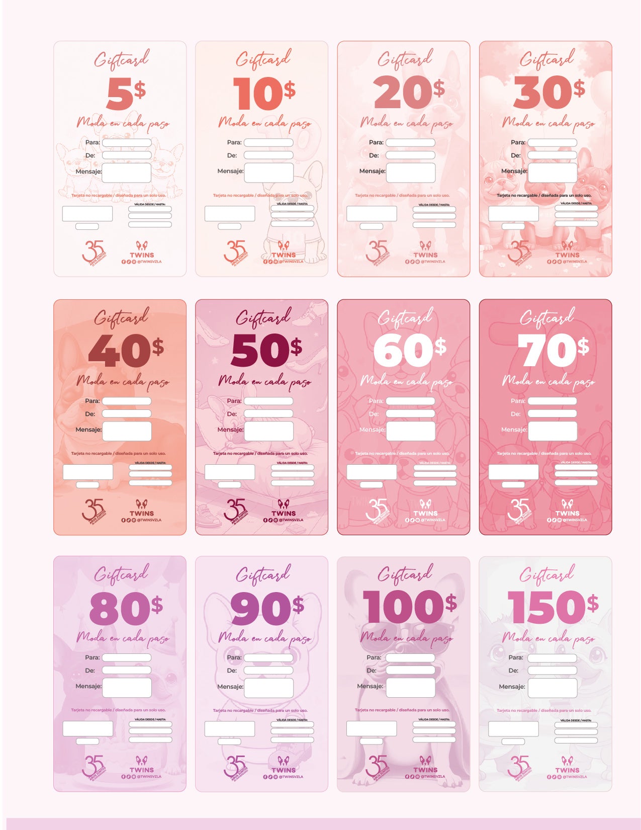 Tarjeta de regalo TwinsVzla