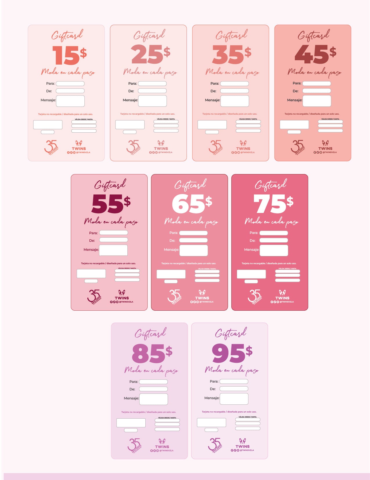 Tarjeta de regalo TwinsVzla